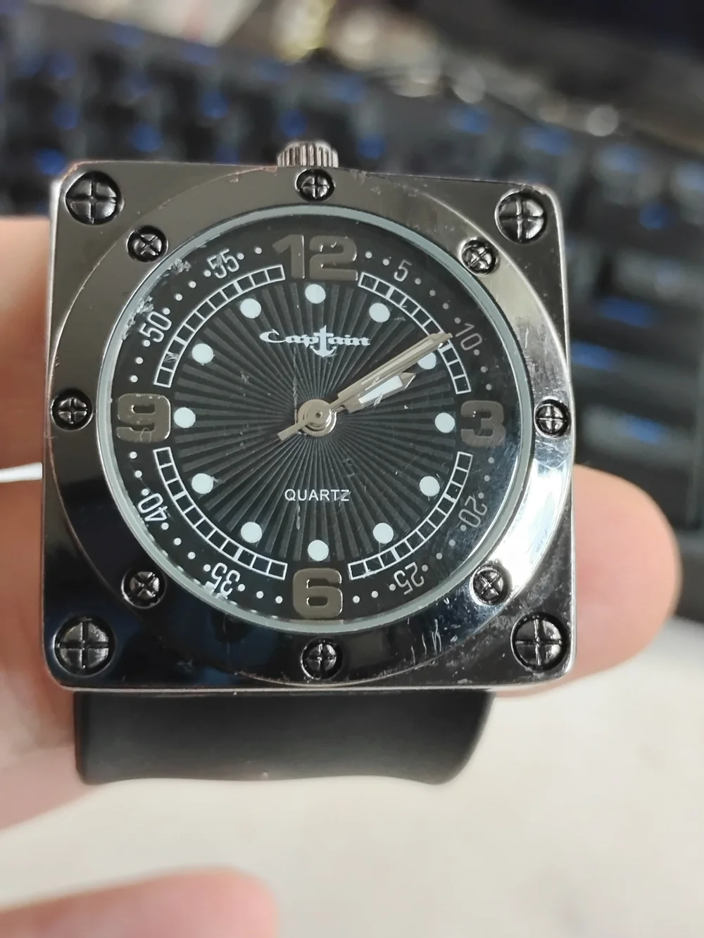 Black Square Stainless Quartz Watch